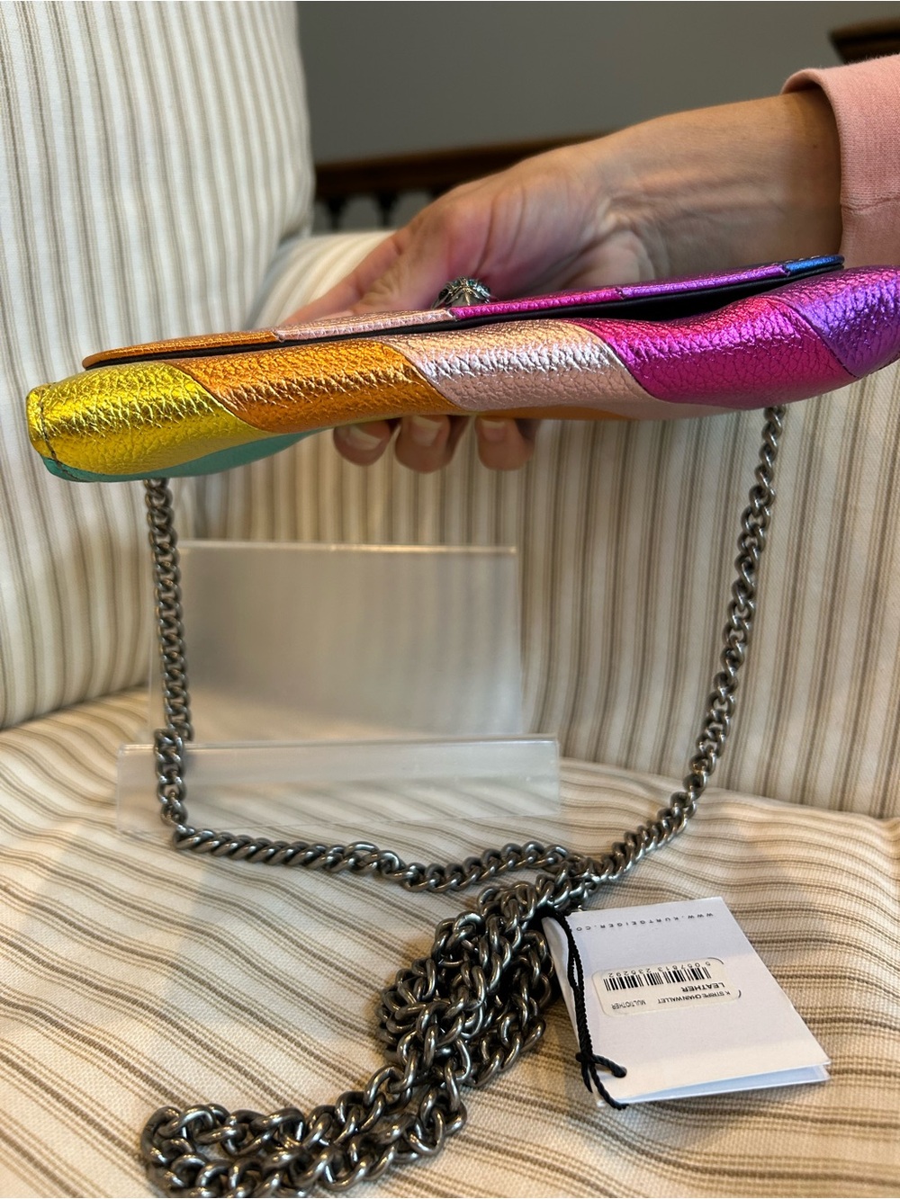 Kurt Geiger London Kensington Rainbow Wallet Crossbody Bag NWT - Picture 5 of 9